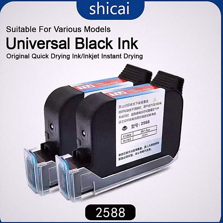 3pcs 12.7mm handheld inkjet printer black ink quick drying ink cartridge 42ml