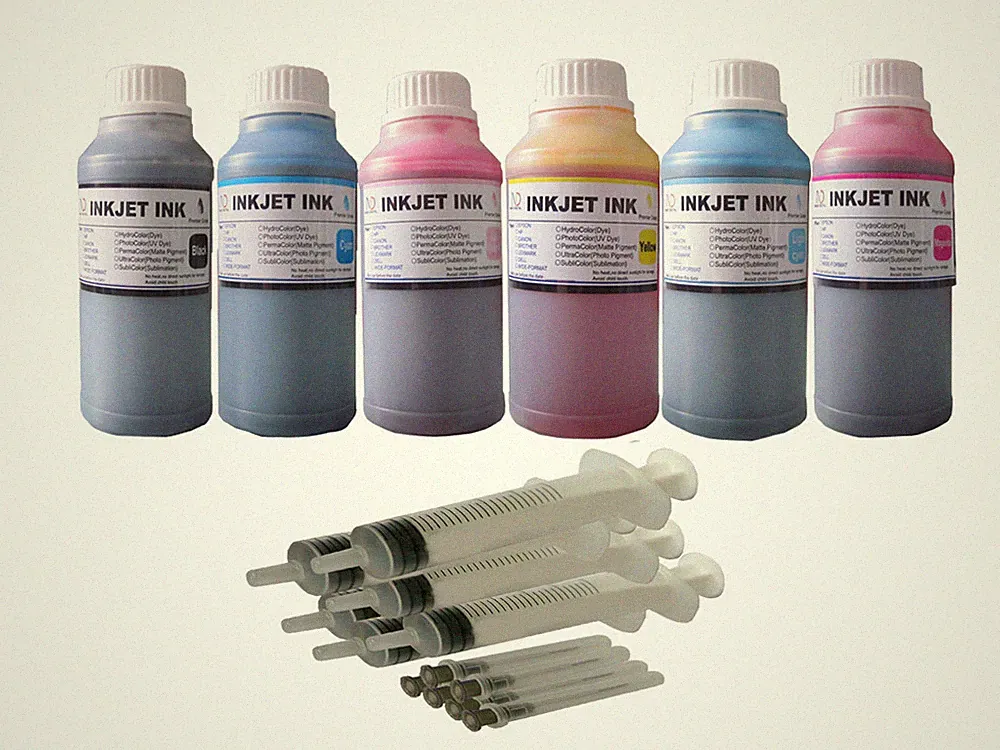 6x250ml Direct Dye inkjet ink for any textile fabric printing