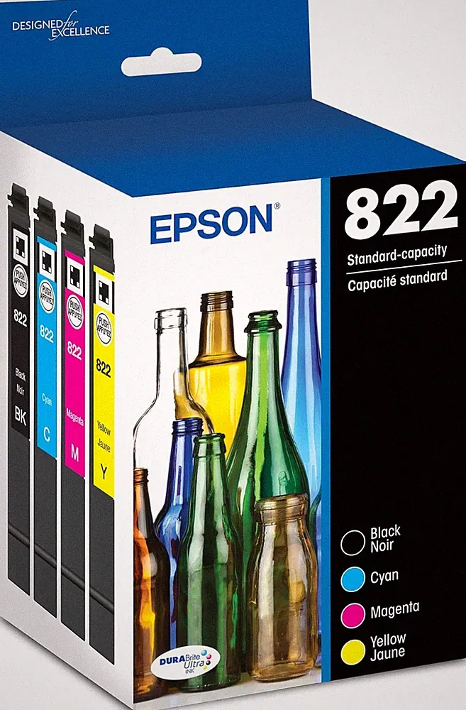 822 Durabrite Ultra Ink Standard Capacity Black & Color Cartridge Combo Pack (T8