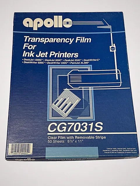 APOLLO Transparency Film For Ink Jet Printers 34 Sheets NEW Open Box