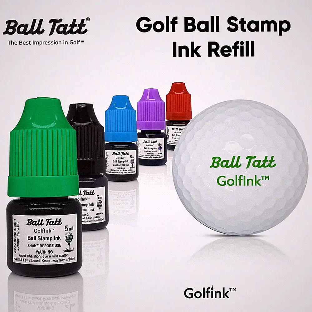 Ball Tatt GolfInk™ Golf Ball Stamp Ink Refill, Indelible, Waterproof, Quick-Dry.