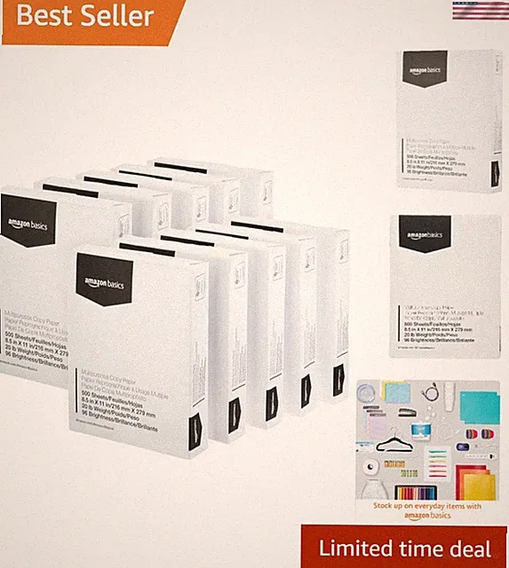 Bulk 5000 Count Multipurpose Printer Paper, 20lb White, 96 Brightness 8.5x11