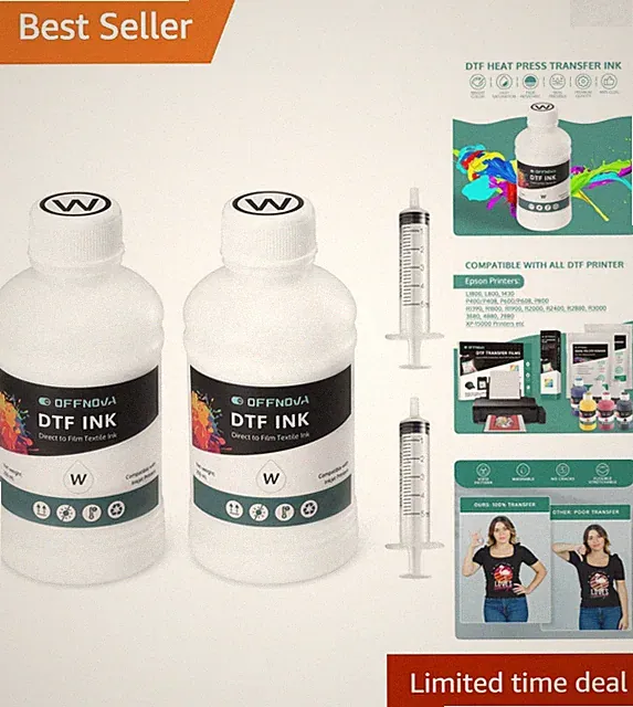 DTF White Ink 500ML - Refillable, Vivid for Multiple Printers (250ml x2)