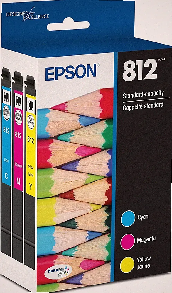 EPSON 812 Durabrite Ultra Ink Standard Capacity Color Combo Pack (T812520-S) Wor