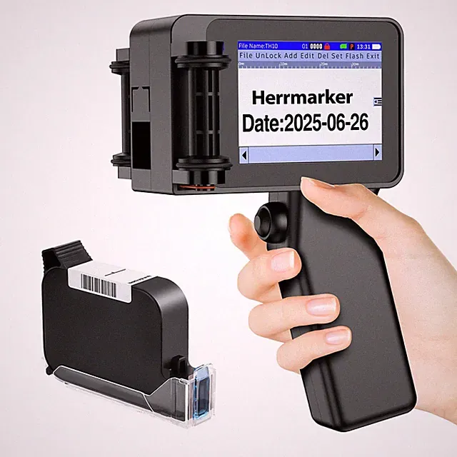 Mini Handheld Inkjet Printer , Date Printer with 42ml Quick-Drying Ink Cartri...