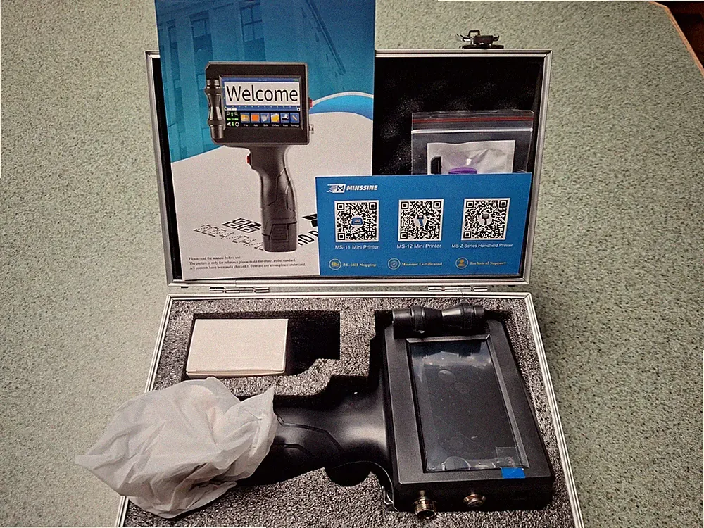 Minssine Handheld Inkjet Printer, GUN MS-Z10 with 42ml Quick drying Ink cartridg