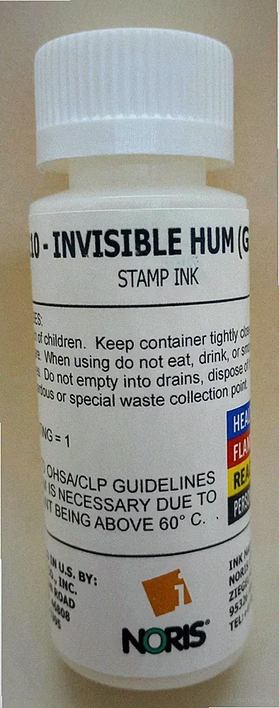 Noris #110 UV Invisible Green Quick Dry Marking Ink 2oz Bottle