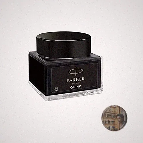 Parker Quink Black Ink Bottle 30mL Water-Based Quick-Dry New 2089423