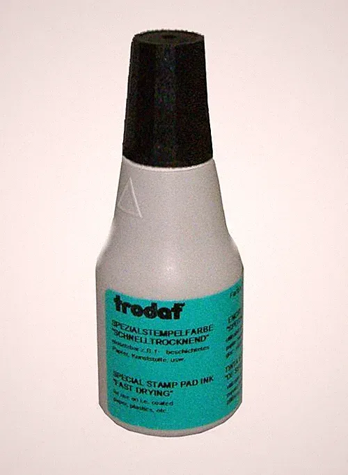 Trodat Quick Drying Ink, 2/3 oz. bottle, Black - TIQK