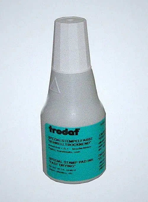 Trodat Quick Drying Ink, 2/3 oz. bottle, White